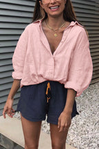 Lapel Button Down Long Sleeve Shirt
