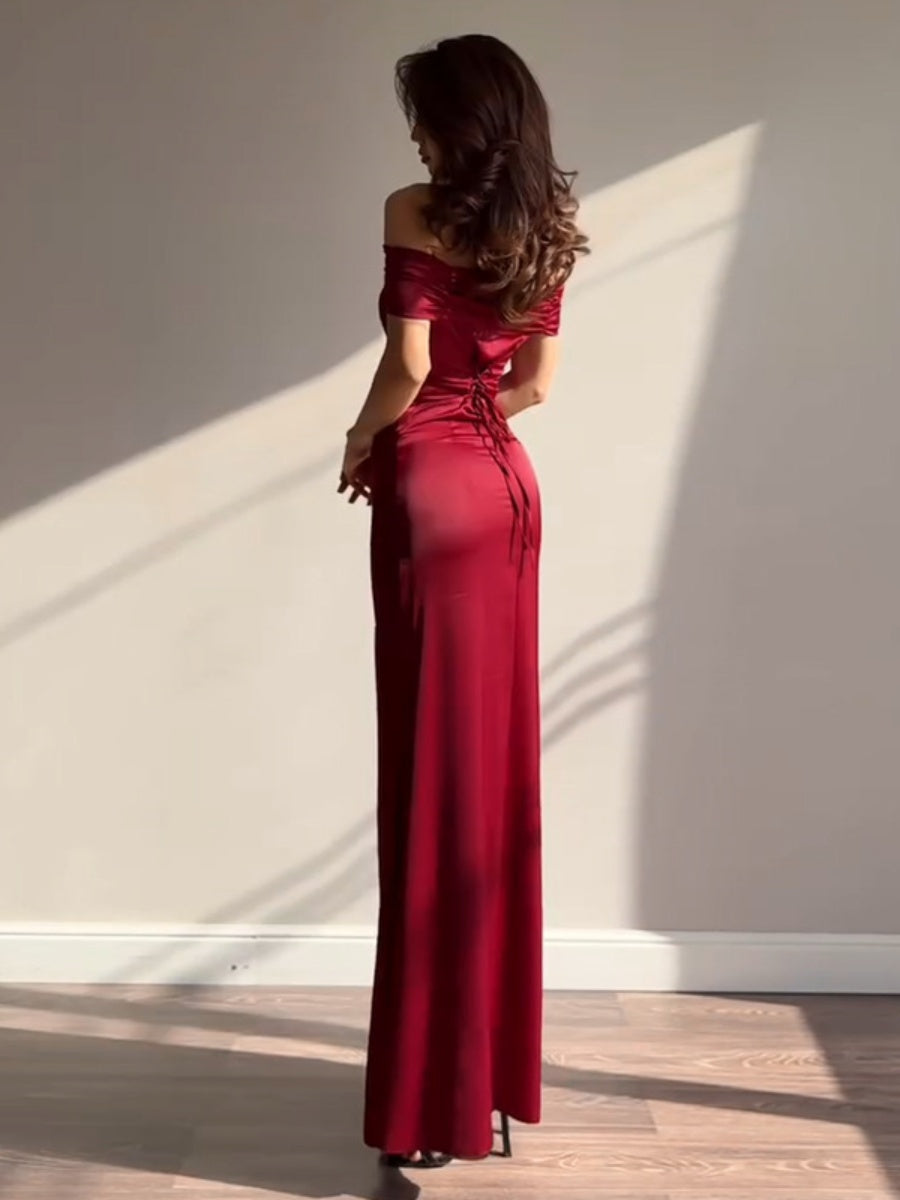 Off Shoulder Hip-hugging Parties Maxi Dresses