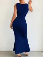 Crop Top, Fitted Fishtail Bodycon Long Dress