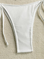 Solid Color Mesh Long Dress Starfish Swimsuit Bikini Three-piece Set