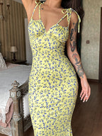 Floral Print Spaghetti Strap Maxi Dress