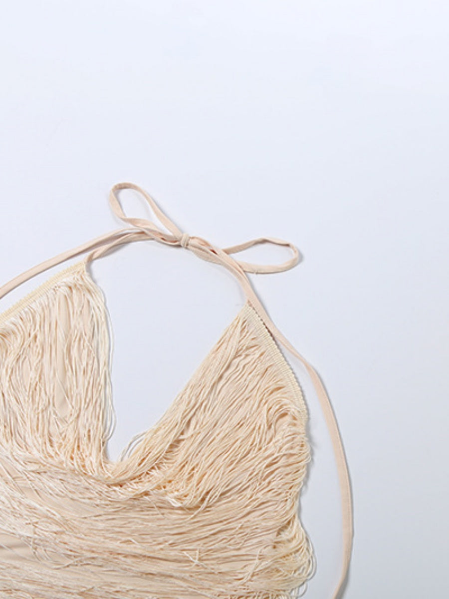 Tassel V-neck Halter Hip-hugging Mini&Short Dresses