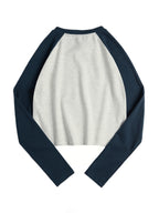 Blurred Heart Print Raglan Long Sleeve Tee