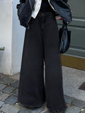 Raw Edge Mopping Black Flare Jeans