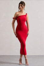 Bardot Rolled Hem Party Dress