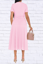 Textured Knit Short Sleeve Dress