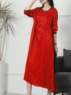 Petite Round Neck A-line Dress
