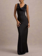 Satin Fitted Bodycon Fishtail Backless Sexy Zipper Maxi Dresses