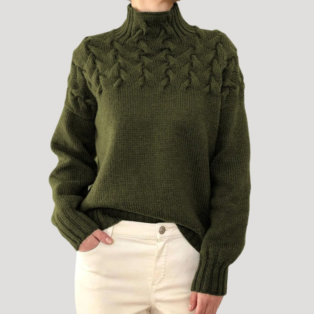 | Women's Cable High-Neck Sweater