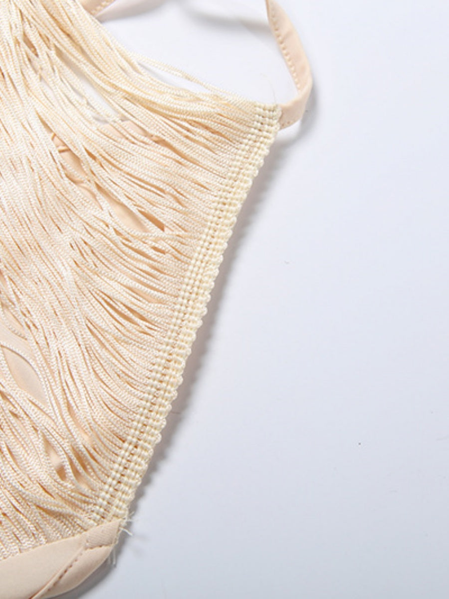 Tassel V-neck Halter Hip-hugging Mini&Short Dresses