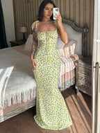 Floral Print Spaghetti Strap Maxi Dress