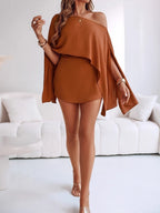 3-Piece Set: Loose-Fitting Top, Bandeau Top & Mini Skirt