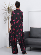 Women Cardigan Wide-leg Pants Co-ords Dress