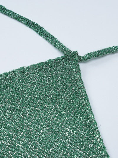 Solid Color, Versatile, Sexy Halter Neck, Slim Fit Knitted Camisole