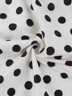 Polka Dot Fitted Ruched Skirt Midi Dress
