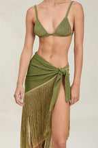 Metallic Tassel Scarf: Perfect for A Luxurious Halter Top or A Belted Skirt