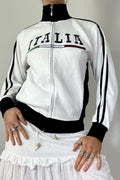 Retro Embroidered Zip Y2k Gothic Sweatshirt