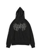 Rhinestone Hooded Loose Zipper Cardigan Hoodie