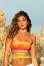 Backless Wrap Chest Crop Top