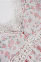 Sweet Floral V Neck  Backless Crop Top