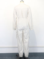 Cargo Jumpsuit With Elastic Waist And Pockets For Women 2026