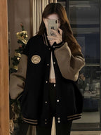Contrast Colors Loose Casual Jacket