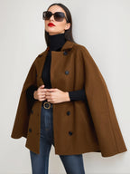 Poncho Double Breasted Woolen Cape Outerwear For Women 2026