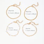 4-Piece Bohemian Paperclip Faux Pearl Snake Chain Bracelet Set