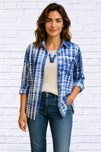 Indigo Ink Womens Button up Long Sleeve Shirt
