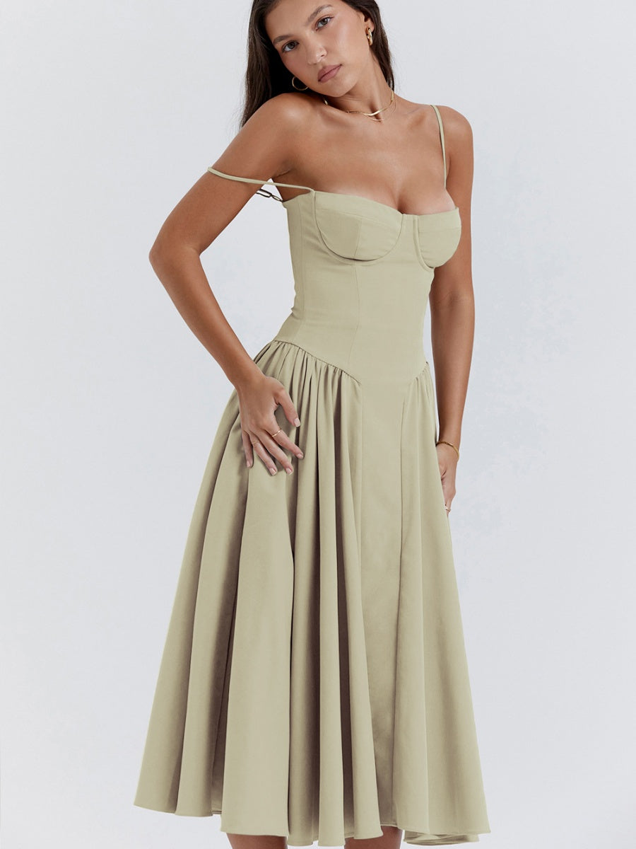 Camisoles Big Swing Solid Color Midi Dresses