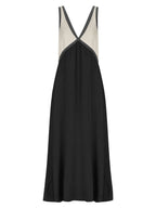 V-neck Sleeveless Color-blocked Maxi Dress