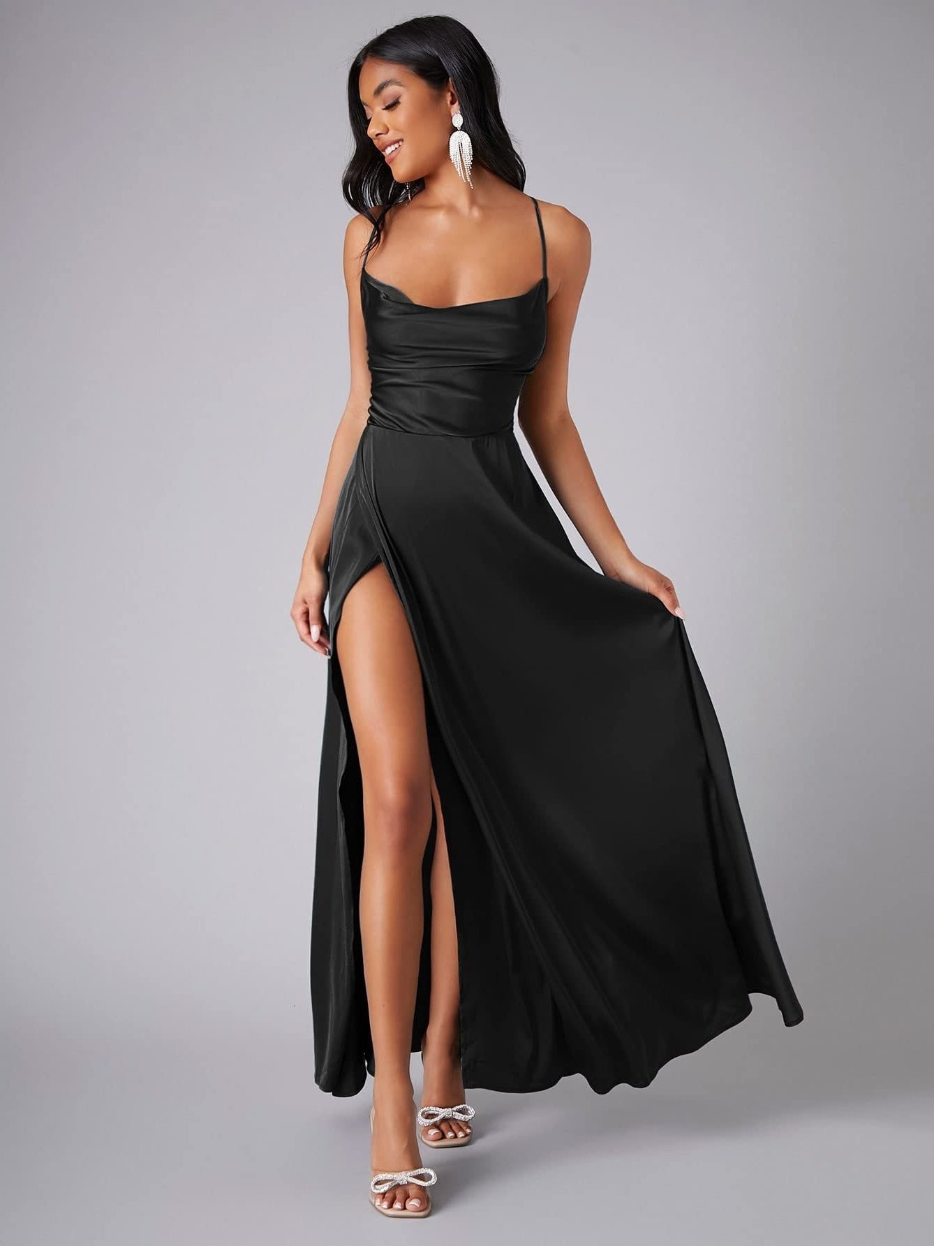 Slimming, Figure-hugging Backless Halter-neck Long Dress