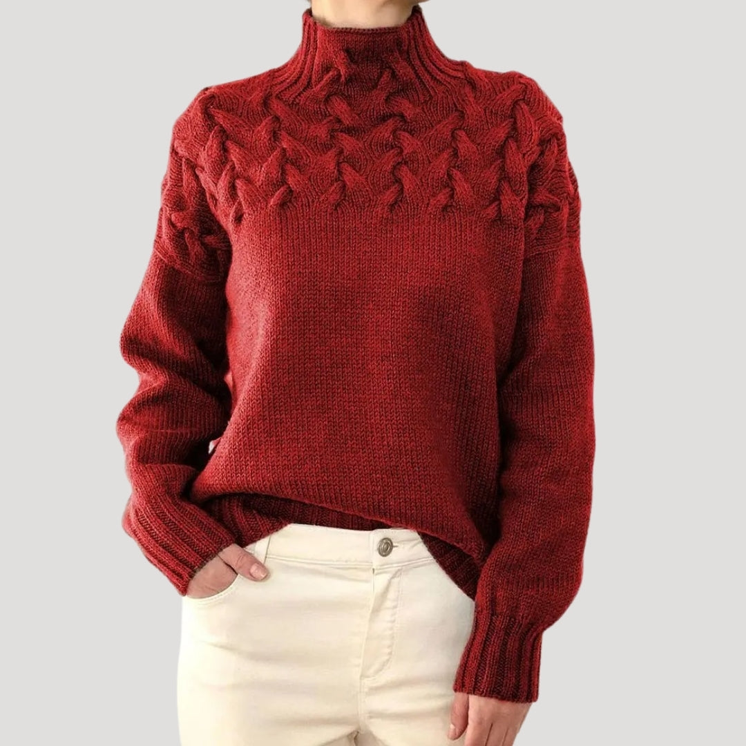 | Women's Cable High-Neck Sweater