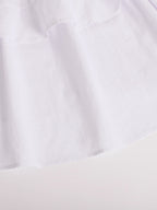 Pure Cotton Cake Skirt Backless Camisoles Beach Cover-up Mini&Short Dresses