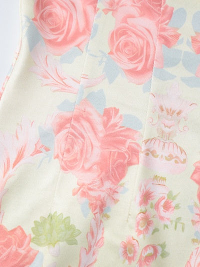 Floral Print Strapless Bodycon Mini Dress