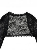 Elegant Black Floral Lace Shrug Maxi Dress Bodycon Evening Gown For Women 2026