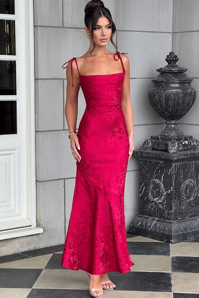 Sash Backless Mermaid Dress