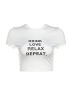 Letter Print Short Sleeve Tee