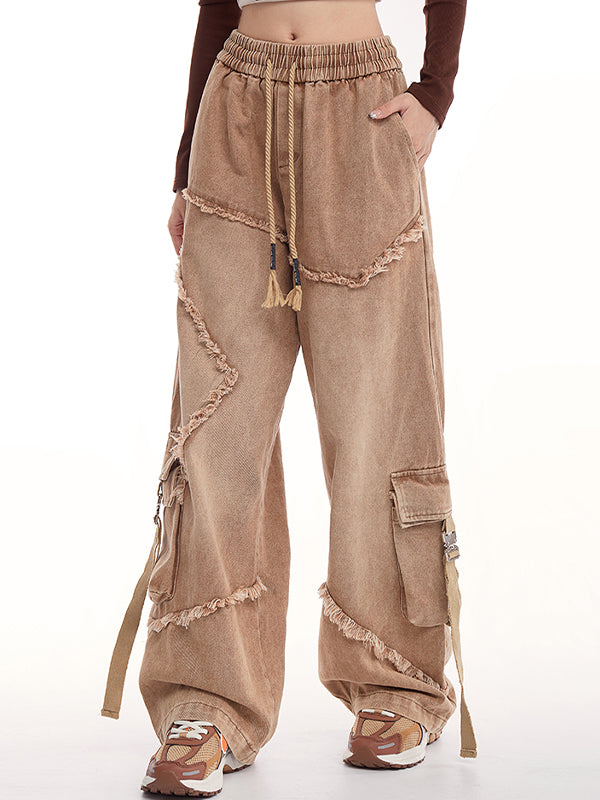 American high street flanging Cargo Jeans