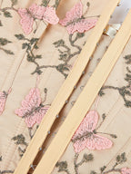 Butterfly Embroidery Bandage Corset Top