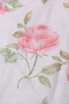 Pink Off Shoulder Sweetheart 3D Applique Floral Print A-Line Maxi Dress