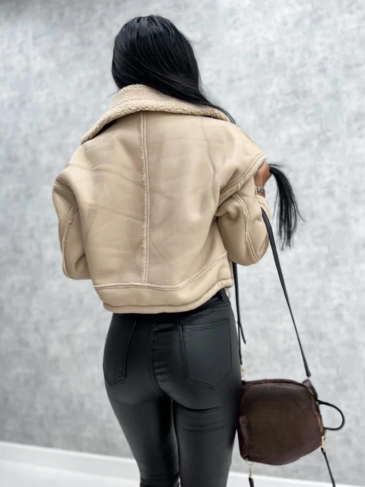Women's Jackets Turndown Collar Spring Black Punk Outerwear For Women
