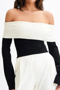 Elegant Off Shoulder Knit Sweater