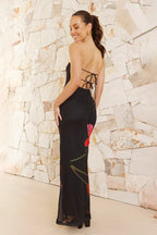 Zulema Elevated Maxi Dress Black / Red Designer Edit