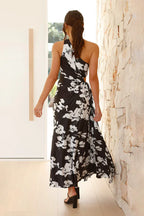 Yolanda Statement Maxi Dress Black/white Floral Occasion Edit