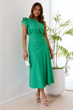 Wendy Premium Midi Dress Green Evening Wear Edit