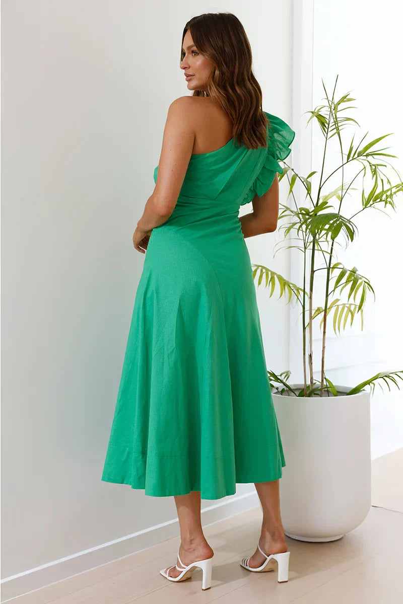 Wendy Premium Midi Dress Green Evening Wear Edit