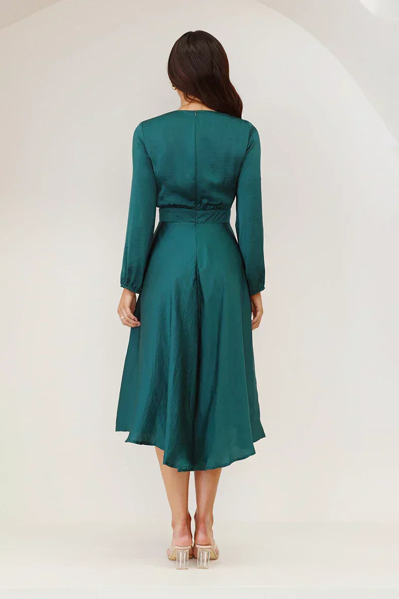 Leila Statement Night Dress Emerald Designer Edit
