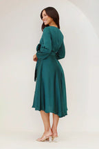 Leila Statement Night Dress Emerald Designer Edit