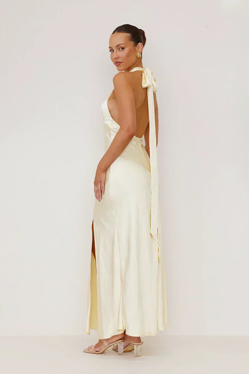 Ludmila Timeless Maxi Dress Yellow Elevated Occasion Wear
